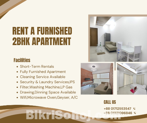 Furnished 2BHK Serviced Apartment RENT in Baridhara.